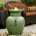 www.LiquidArtFountains.com Handles Pottery, Oil Green